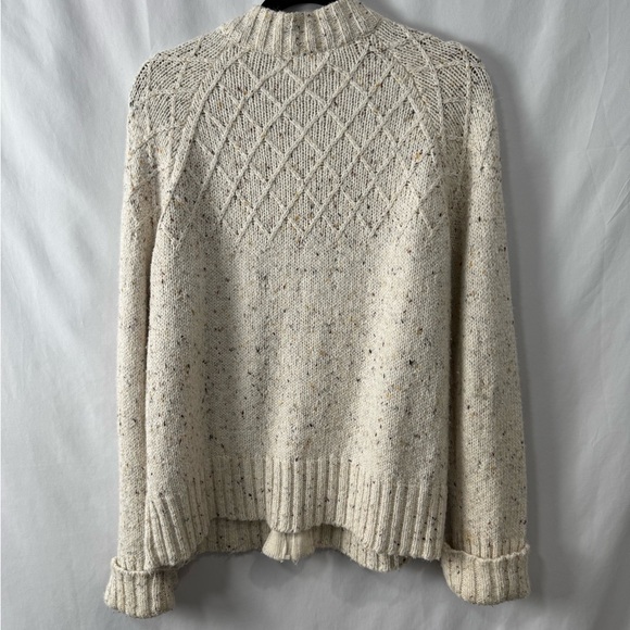 Dressbarn Full Zip Sweater  Blue, Black, White Tweed, Size XL Acrylic/Wool Blend - Picture 6 of 16